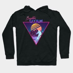 Retro Vaporwave Ski Mountain | Brighton Head Utah | Shirts, Stickers, and More! Hoodie